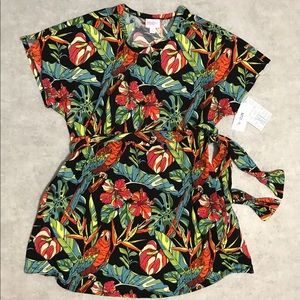 Tropical Print LLR Mitzi Tunic Top NWT XL Pockets